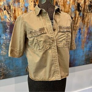 J.Crew Utility Button Down Shirt in Khaki
